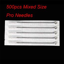 500Pcs Assorted Disposable Sterile Tattoo Needles Mixed Size For Tattoo Ink Cups Tip Kits Best Price