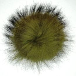 Handmade real natural multi color raccoon fur pompom accessories ball custom colors detachable for knit beanie