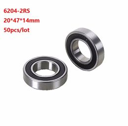 50pcs/lot 6204RS 6204-2RS 6204 2RS RS ball bearings 20*47*14mm Deep Groove Ball bearing Rubber cover 20x47x14mm