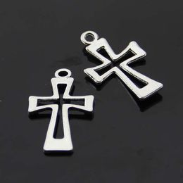 antique silver cross charms wholesale diy pendants Accessory For necklace Jewelry Making findings 22*36mm