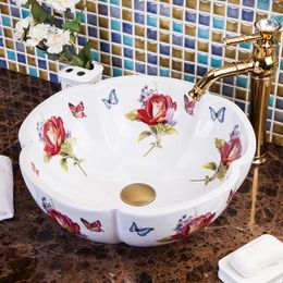 Porcelain Bathroom ceramic counter top sink wash basin popular in europe art basin lavabo lavabo art basin