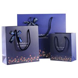 INS Gift Package Bag Wedding Birthday Gift Especially for you letters printed Blue Bag Cloth Shopping Paper Bag