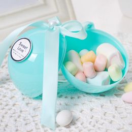 Europe Candy Boxes Wedding Favour Box Colourful Ball Shaped Sweets Boxes Plastic Diameter 8cm