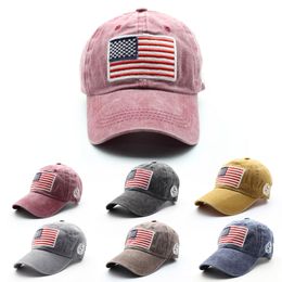 Moda vintage lavado algodão patriótico tampas de bola de beisebol chapéu masculina mulheres bordadas bandeira bk