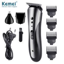 Kemei KM-1407 4 in1 Şarj Edilebilir Saç Düzeltici Kablosuz Elektrikli Tıraş Makinesi Sakal Burun Kulak Tıraş Makinesi Saç Clipper Giyotin Aracı