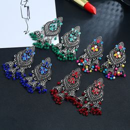 Wholesale-8 Colours boho luxury designer earrings women Jewellery with crystal and ceramic model no. NE1119