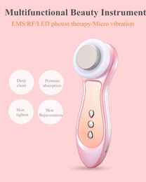 USB Rechargeable Face Massager Tighten Skin Rejuvenation LED Light Photon Face-Lifting Ultrasound Firm Beauty Wrinkle Remover