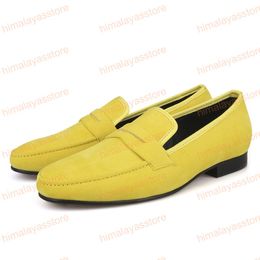 British style Handmade Men Velvet Dress Shoes Men Penny Loafers Party and Banquet Male's Flats Plus Size