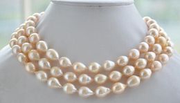 16x14 rice pink freshwater pearl necklace 48 inches factory price wholesale women jewelry gift