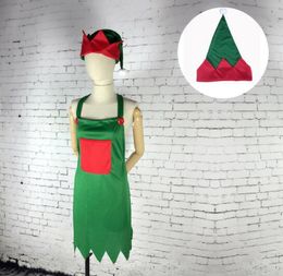 Christmas nonwoven fabric apron Hat Set Adult Costume for Christmas Party Fancy Dress Outfits Christmas Decoration