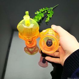Hot-selling color skull silent glass cigarette kettle Wholesale Bongs Oil Burner Pipes Water Pipes Glass Pipe Oil Rigs Smoking Fre