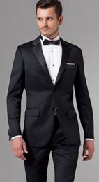 Brand New Charcoal Grey Mens Wedding Tuxedos Popular Groom Groomsmen Tuxedos Man Blazers Jacket Excellent 2 Piece Suits(Jacket+Pants+Tie)453