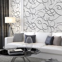Modern pvc vinyl 3D Stereo Curve Striped Wallpapers For Living Room Bedroom Wallpaper Roll For Walls Papel De Parede Listrado 3D