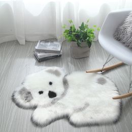 Wool-like panda Koala Animal Shape Rug Mat Mattress carpet Living Room Bedroom Sofa Cushion Artificial Fluffy Mats 60x90cm T200111