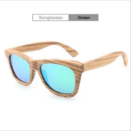 Wholesale Handmade Wood Polarized Sunglasses Square Wooden Bamboo Sunglass Women & Men Mirror Sun Glasses de sol masculino