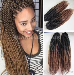 8 Packs Full Head Synthetic Hair Extensions Two Tone Marley Braids Black 1# Brown 33# Ombre Kinky Twist Braiding Fast Express Delivery