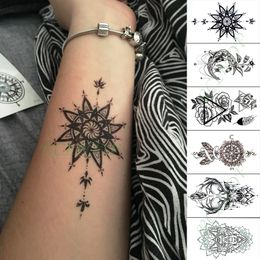 étanche Temporary Tattoo Sticker Cerf Fleur Motif Géométrique Petit Tatouage Tatouage Flash Tatouages Flash Pour Fille Hommes Femmes