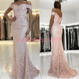 Beautiful Sheath Applique Evening Dresses 2019 Lace Beads Arabia Vestidos De Festa Long Party Dress Prom Formal Pageant Celebrity Gowns