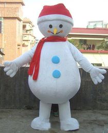 2019 Discount factory hot the head snowman mascot costume with scraf for Chrismtas for adult to wear