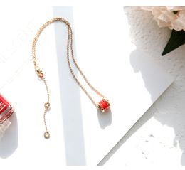 Fashion-trend titanium steel Rose Gold Necklace Red Necklace anti allergy fade girlfriend gifts jewelry