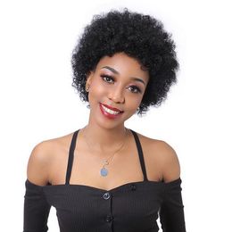 new fashion hairstyle brazilian Hair African Ameri short cut kinky curly wig Simulation Human Hair short curly natural wig