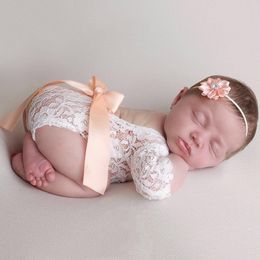 Baby Neugeborene Fotoshooting Fotografie Spitze Body Strampler Romper 0-6 Monate