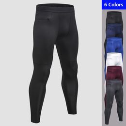 Men's Sport Tight Pants With Zipper Pocket Fitness Trousers PRO Running Training Quick-drying High-elastic GYM Tights Leggings