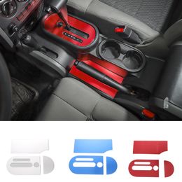 Aluminum Alloy Automobile Gear Shift Panel Decoration Cover For Jeep Wrangler JK 2007-2010 Car Interior Accessories