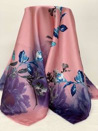 FASHION FLORAL SQUARE 100% Real Mulberry SILK SCARF Silk Satin Neckerchiefs factory sale 10 pcs/lot #4097