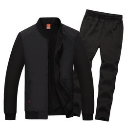 Men Sets 2019 New Fashion Autumn Spring Sporting Track Suits Casual Tracksuit Jacket +Pants Plus Size 6XL 7XL 8XL Male Clothes