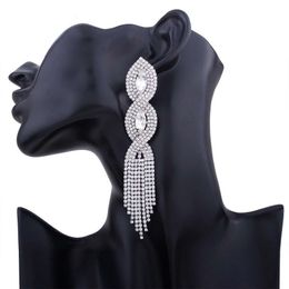 Fashion- tassels dangle earrings for women luxury crystal chains chandelier earring fashion gold silver engagement wedding earrings Jewellery