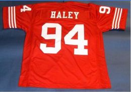 Custom Men Youth women Vintage CUSTOM #94 CHARLES HALEY red Football Jersey size s-5XL or custom any name or number jersey