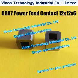 (2pcs/bag) C007 Power Feed Contact 12x12x10x6mm 630.654, 200630654, 200.630.654 for ROBOFIL 2030si, 4030si Upper Current Supply 23.06.113