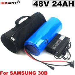 48V 24AH Electric Bike Battery for Samsung 30B 18650 battery 48V 1500W E-bike lithium battery +a Bag +5A Charger Free Shipping