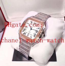 New Steel And 18k Rose Gold Silver Dial Men's Automatic Machinery Movement Watch W200728G Mens Wrist Watches Original Box262h