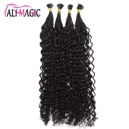 human hair extensions outlet Australia - Pre Bond Fusion Hair Extension Keratin Tip Curly Hair Extension 100% Remy Human Hair 12-24inch Factory Outlet Cheap