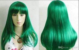 Wig Charming Cosplay Long Straight Dark Green Hair Wigs