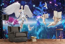 3d Wallpaper Living Room European Dream Starry Angel Beauty Background Wall Painting Wall paper Big Promotion For Wallpaper