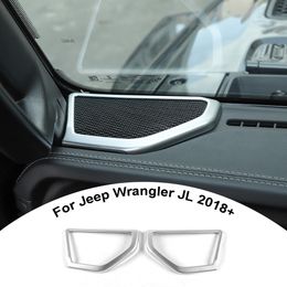 Sliver ABS A Column Speaker Ring Decoration Cover Fit for Jeep Wrangler JL Auto Interior Accessories