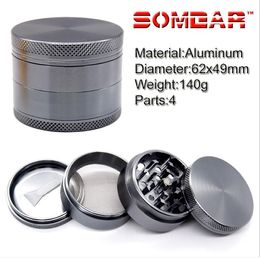 62mm Smoke Grinder with 4 Layers of Flat Metal Aluminium Alloy