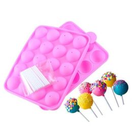 Stampo per bastoncini per torta in silicone rosa, stampo per cupcake, utensili da cucina per feste, 22,5 x 4 x 18 cm