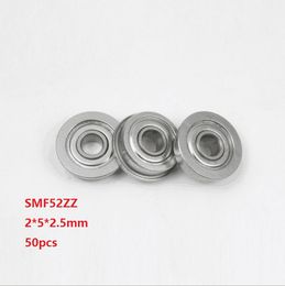 50pcs/lot SMF52ZZ S MF52ZZ 2x5x2.5mm Stainless Steel 440C Flange Deep Groove Ball bearing shielded 2*5*2.5mm MF52 ZZ Z