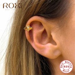 tiny ear cuff UK - ROXI Cute Tiny Bee Ear Cuff Clip Earrings Without Piercing Korean Honey Bee Earcuff Non Pierced Real 925 Sterling Jewelry