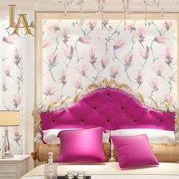 Chinese Ink Painting Style Elegant Blossom Wallpaper Non Woven Home Decor For Girls Room Bedroom White Gray Pink