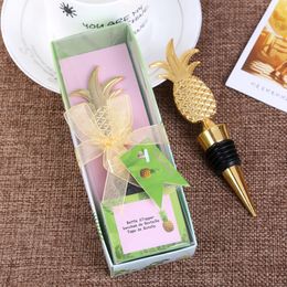 Pineapple Wine Stopper in Gift Boxes Champagne Wine Bottle Stopper Vacuum Sealed Bridal Wedding Wine Pourer Gift