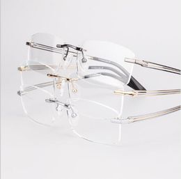 Men Business A+gold rimless optical glasses 55-18-140 Ultra-light 9123Pure-Titanium rimless frame for myopia presbyopia prescription eyewear