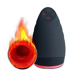 Heating Oral Sex Cup,male Masturbation Vibrator For Men Massage Cup ,suck Silicone Sex Toys For Men , Adult Sex Product Shop J190518