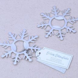 Snow Flower Bottle Openers with Tags Snowflower Wine Beer Bottle Openers Party Favours Free Shipping