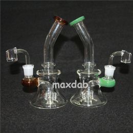 hookahs Glass Bong Dab Rig Water Pipes 7.4" Tall Quartz Banger Perc Bongs Heady Mini Pipe Wax Oil Rigs Small Bubbler