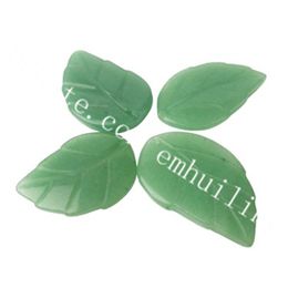 20Pcs 30-38mm Random Size Hand Carved Natural Green Aventurine Jade Leaf Leaves Pendant Bead DIY Jewellery Accessories Bonsai Tree Decoration